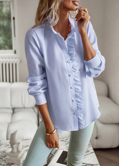 Bridgette - Blusa elegante con volantes para mujer