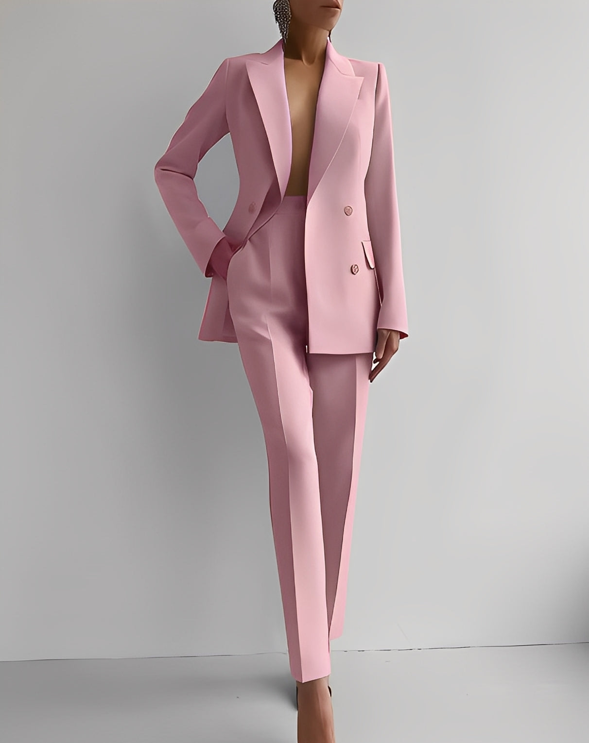 Nydia - Conjunto formal ajustado de blazer y pantalón para mujeres