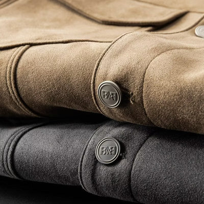 Wilbur - Clásica Chaqueta de Cuero de Gamuza para Hombres