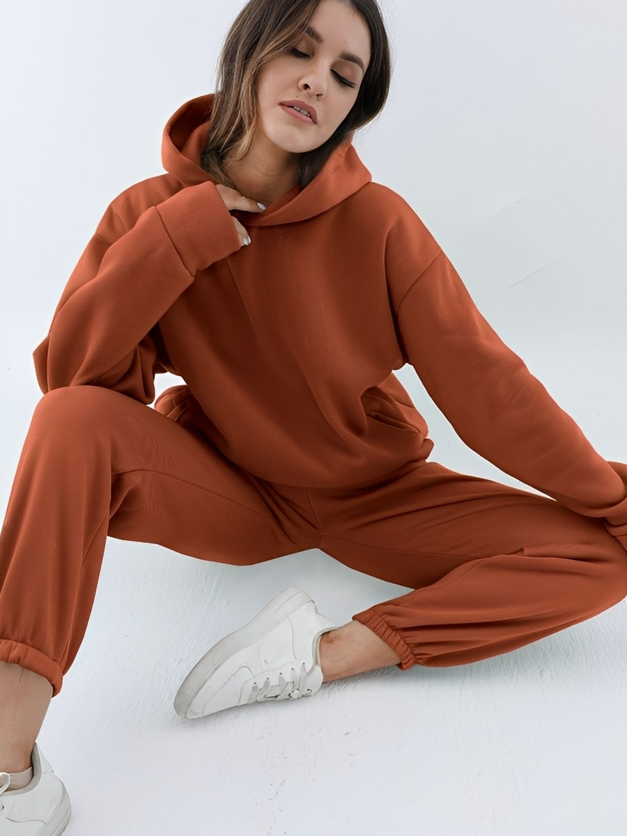 Jasmine - Conjunto de chándal holgadamente ajustado con capucha para mujeres