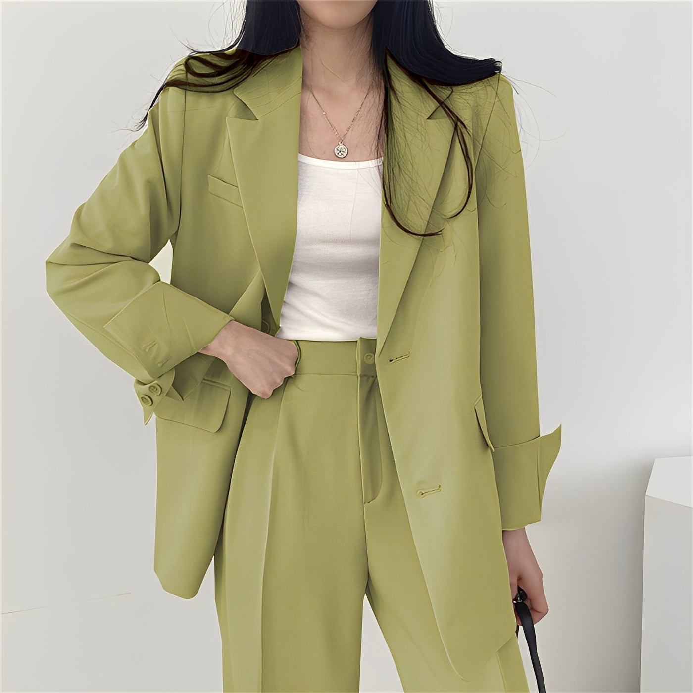 Alethea - Elegante conjunto de blazer suelto y pantalón para mujeres