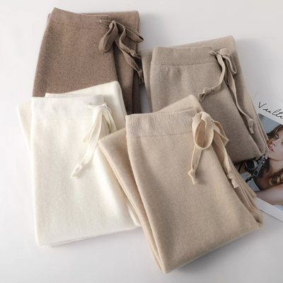 Camille - Pantalón de Invierno de Punto con Piernas Anchas
