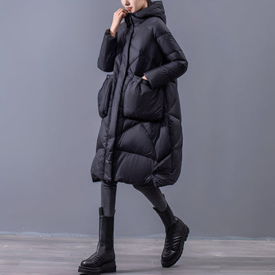 Ronnette - Abrigo con capucha casual con grandes bolsillos para mujeres
