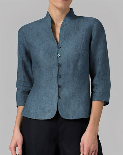 Lolicia - Blusa Casual con Mangas Tres Cuartos para Mujer