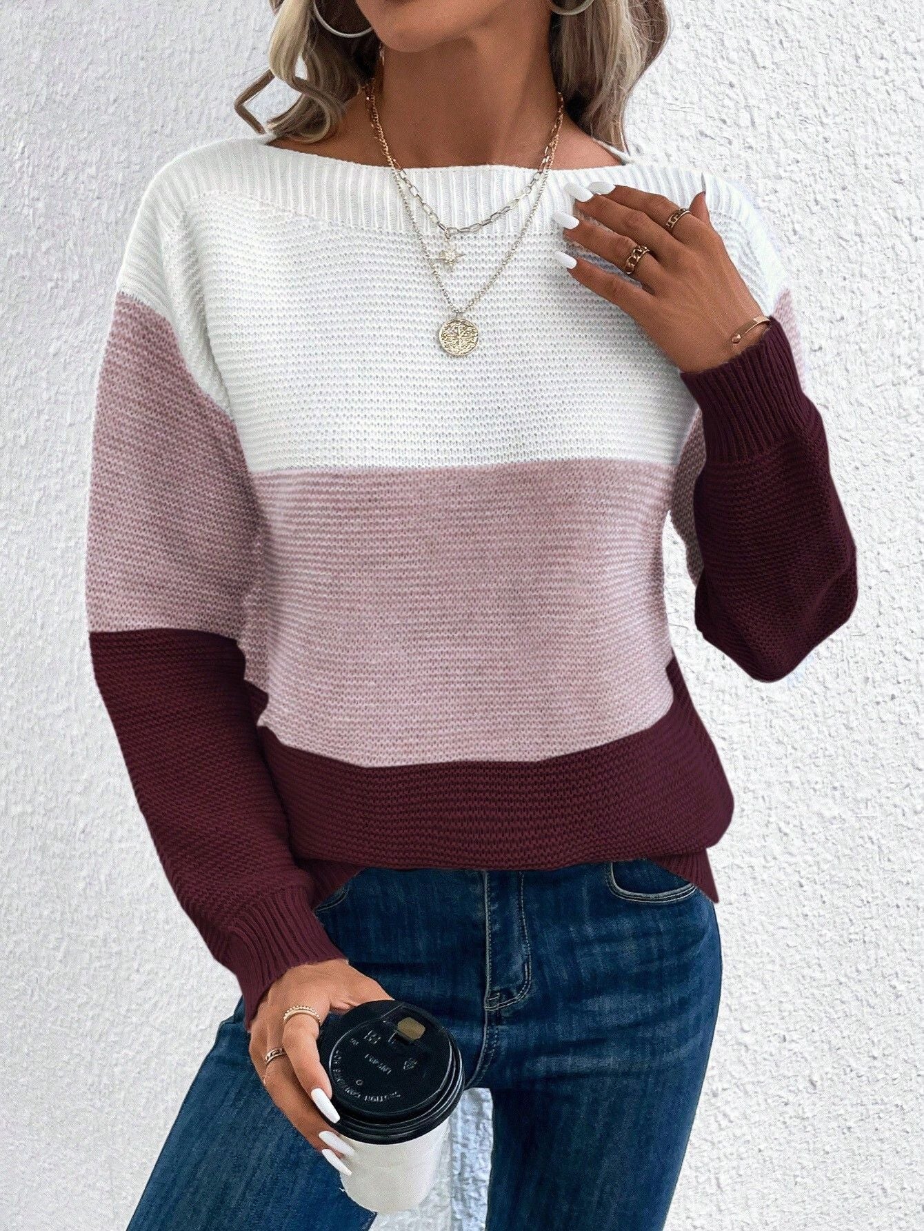 Margaret - Jersey de retazos a rayas para mujeres