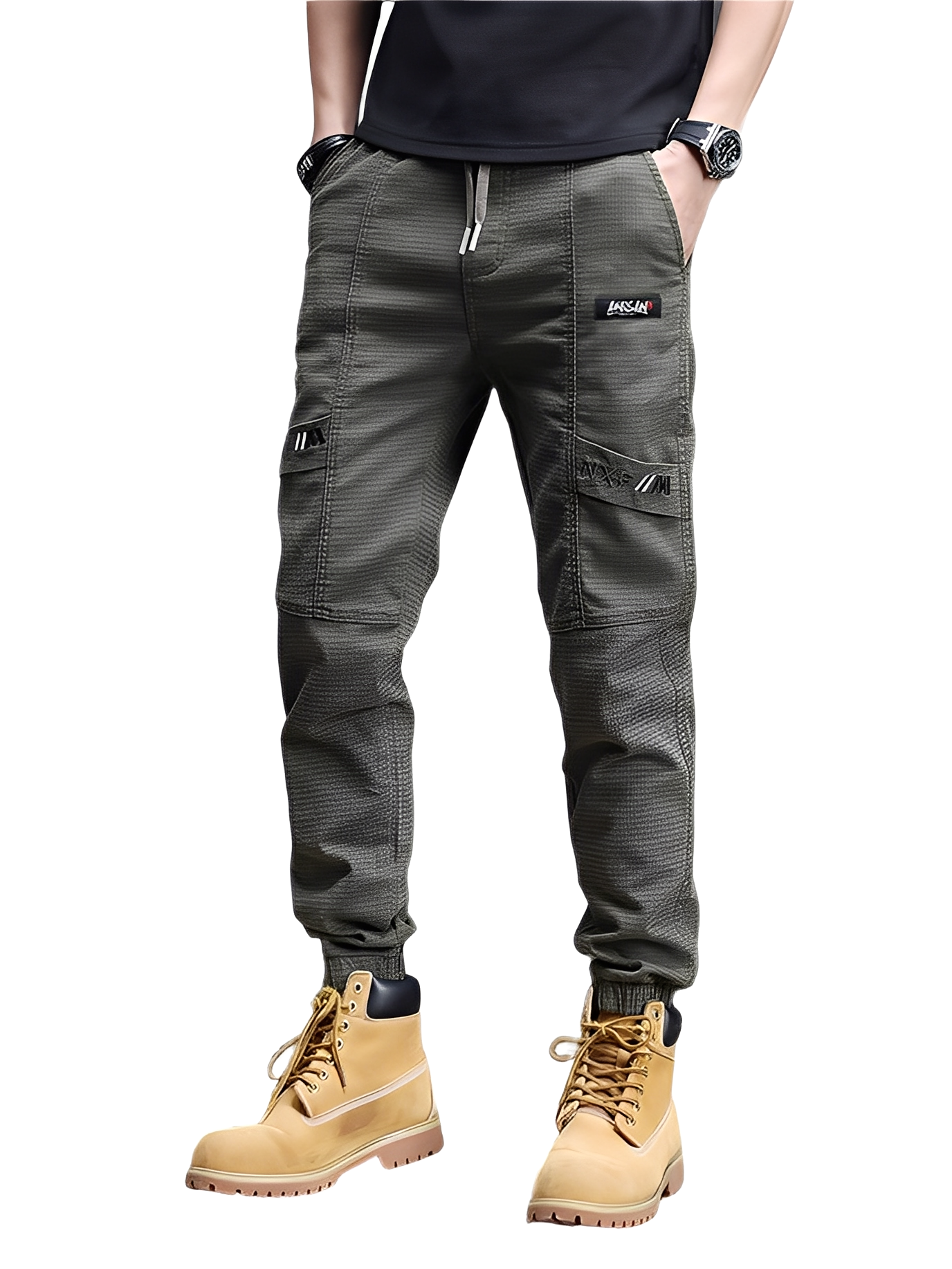 Alvin - Pantalones de chándal elegantes con cordón para hombres