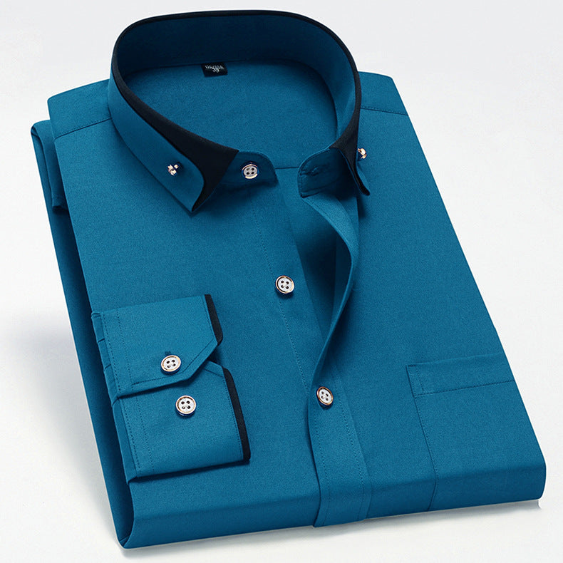 Tanner - Camisa casual de manga larga con bolsillo para hombres