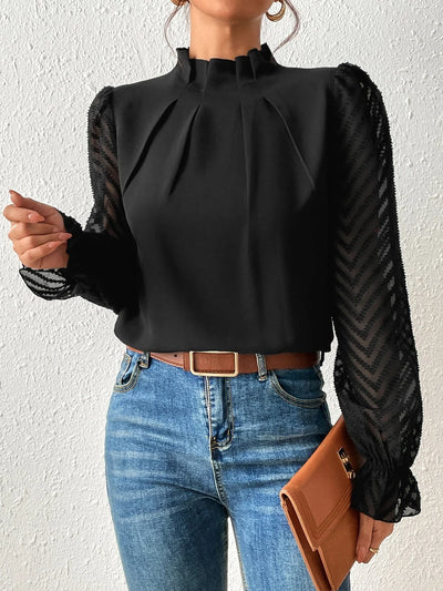 Davena - Blusa veraniega con mangas de encaje