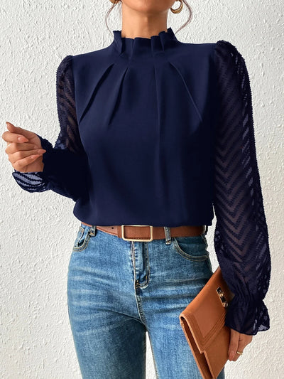 Davena - Blusa veraniega con mangas de encaje