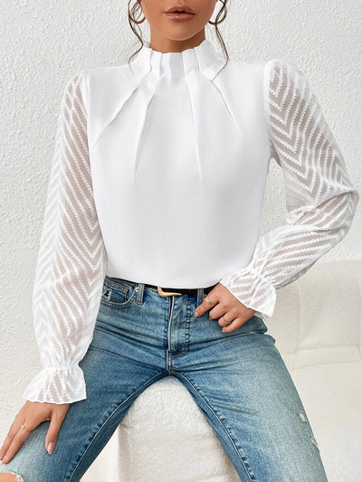 Davena - Blusa veraniega con mangas de encaje