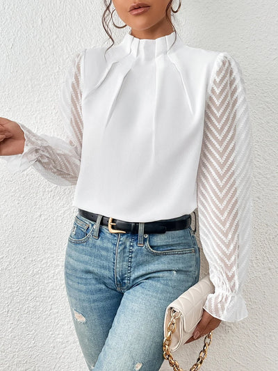 Davena - Blusa veraniega con mangas de encaje