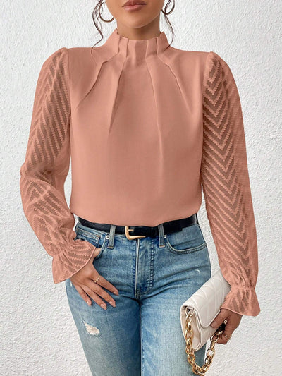 Davena - Blusa veraniega con mangas de encaje