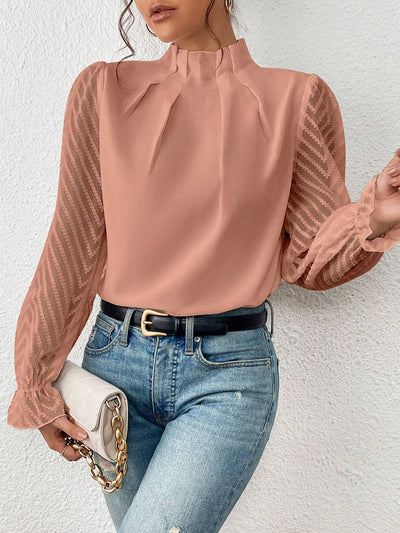 Davena - Blusa veraniega con mangas de encaje