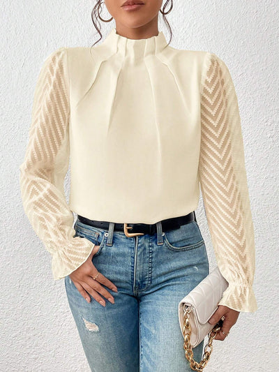 Davena - Blusa veraniega con mangas de encaje