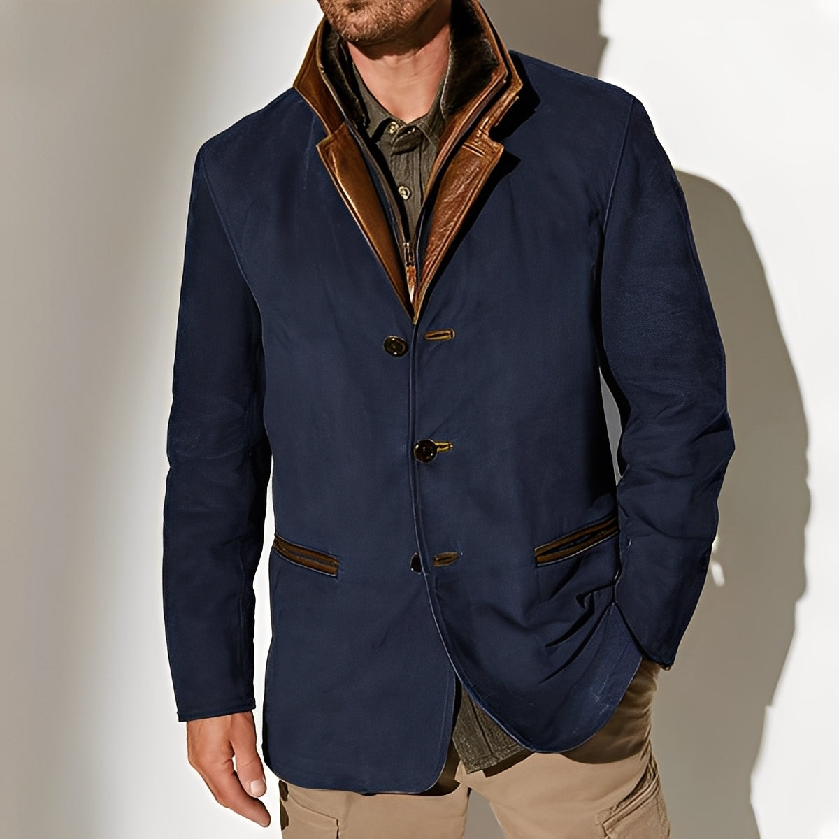 Durward - Chaqueta clásica con bolsillos para hombres