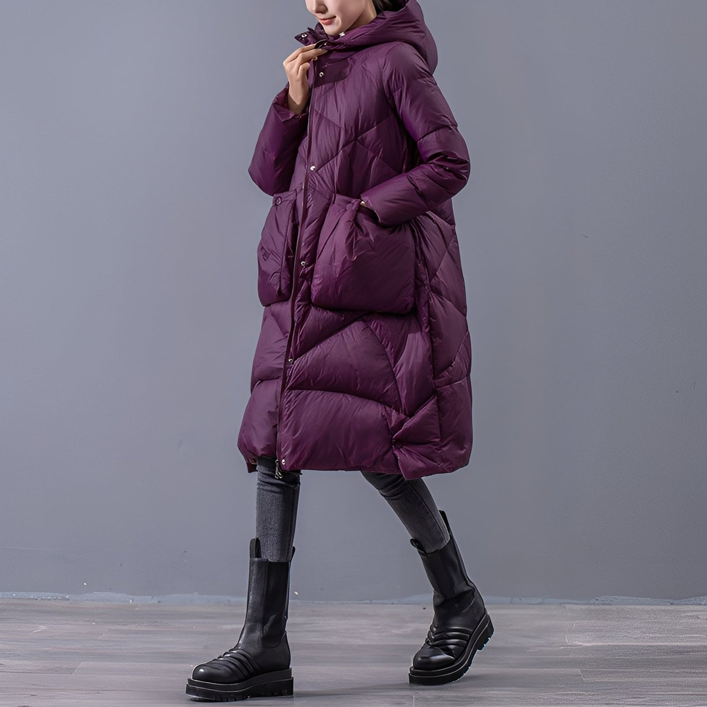 Ronnette - Abrigo con capucha casual con grandes bolsillos para mujeres