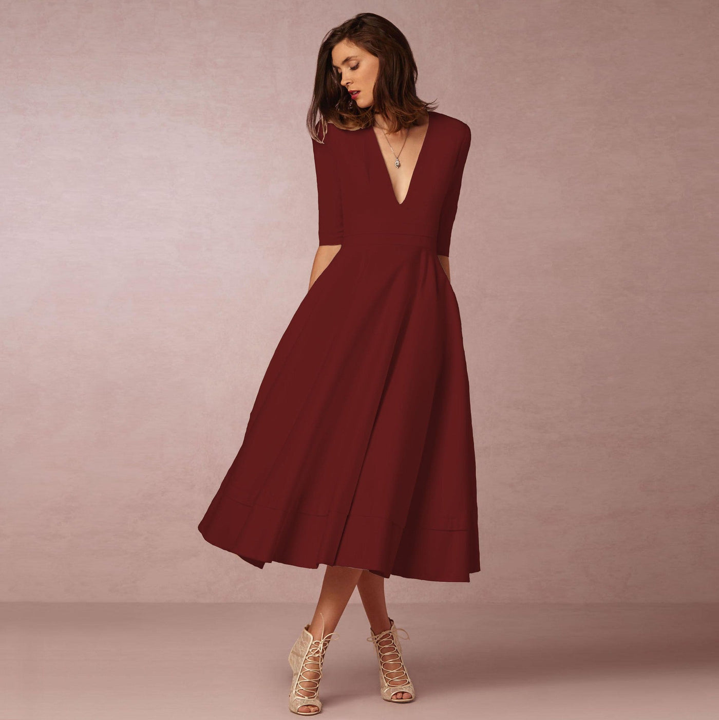 Sharise - Vestido Casual con Escote en V para Damas