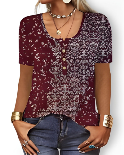 Charlee - Blusa Boho Holgada con Cuello en V para Mujeres