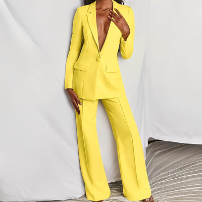 Darcey - Conjunto de blazer y pantalón casual y formal para mujeres