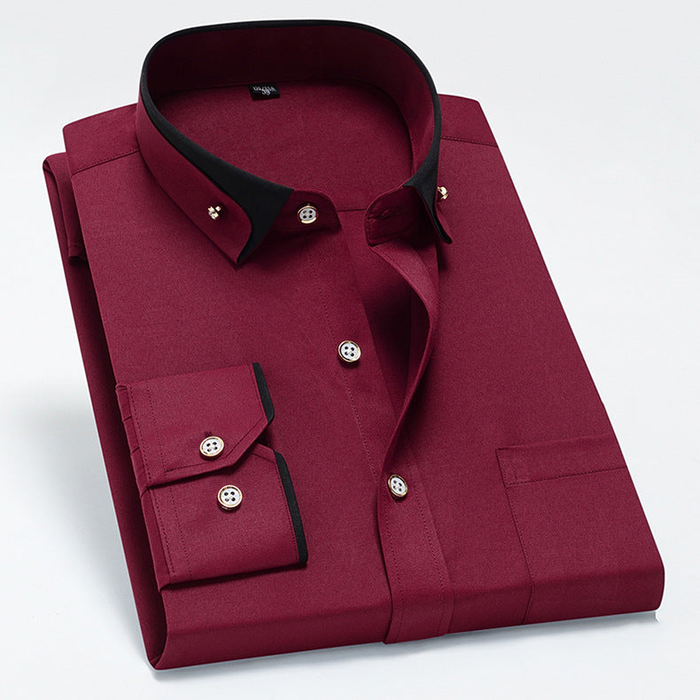 Tanner - Camisa casual de manga larga con bolsillo para hombres