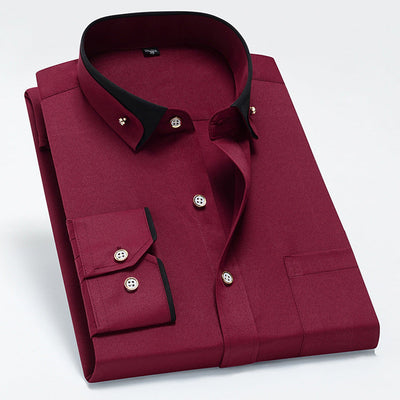 Tanner - Camisa casual de manga larga con bolsillo para hombres