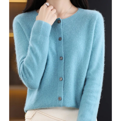 Mariví - Elegante Cardigan Cuello Redondo de Lana