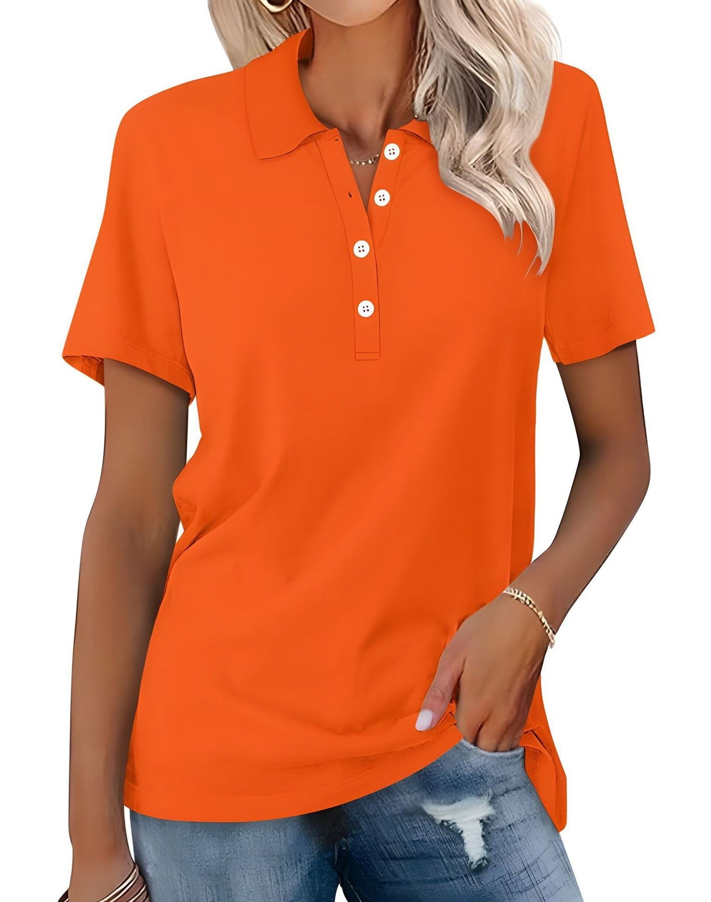Stella - Polo de ajuste slim casual para mujer