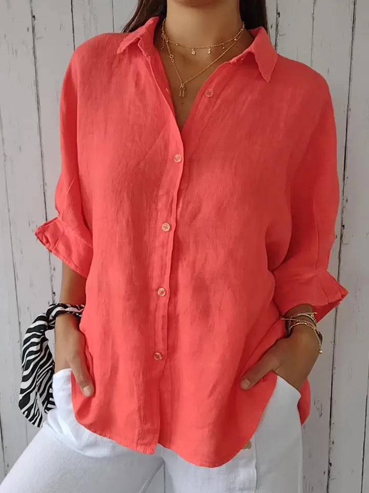 Liliana - Top de lino casual para mujer
