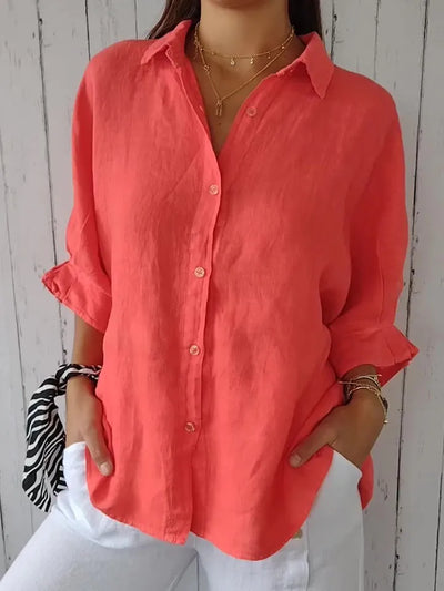 Liliana - Top de lino casual para mujer
