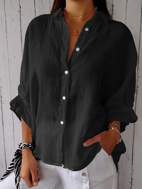 Liliana - Top de lino casual para mujer