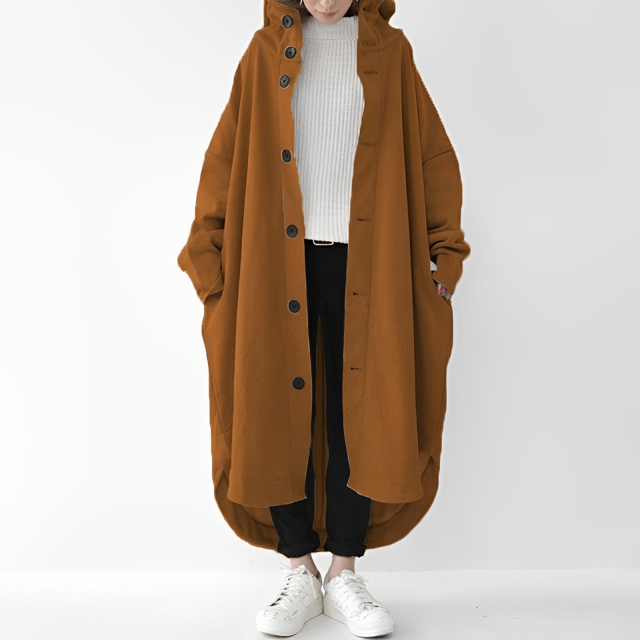 Jennica - Trenchcoat largo y holgado para mujeres
