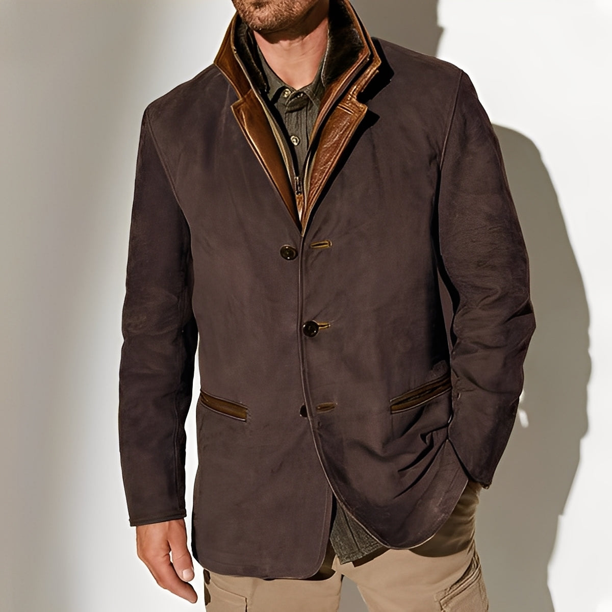 Durward - Chaqueta clásica con bolsillos para hombres