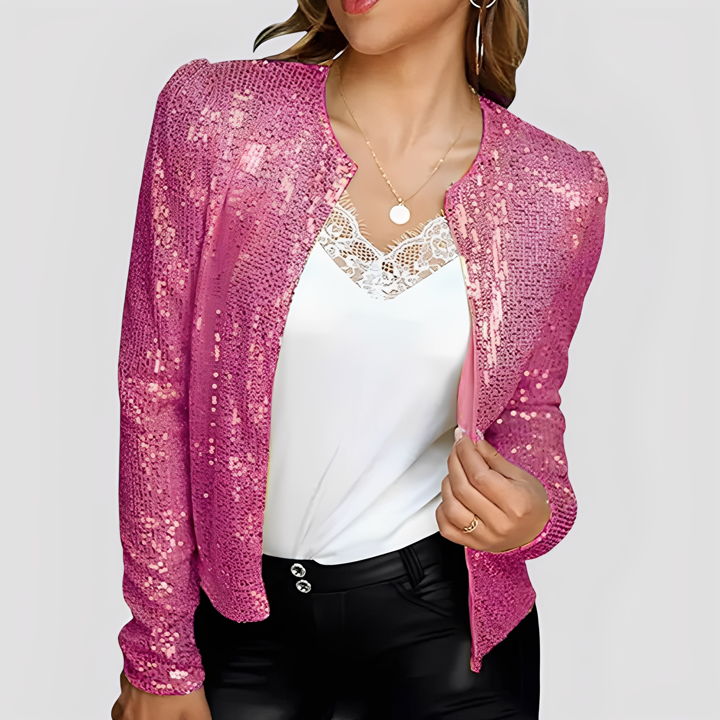 Shannen - Elegante Blazer con Brillo para Mujeres