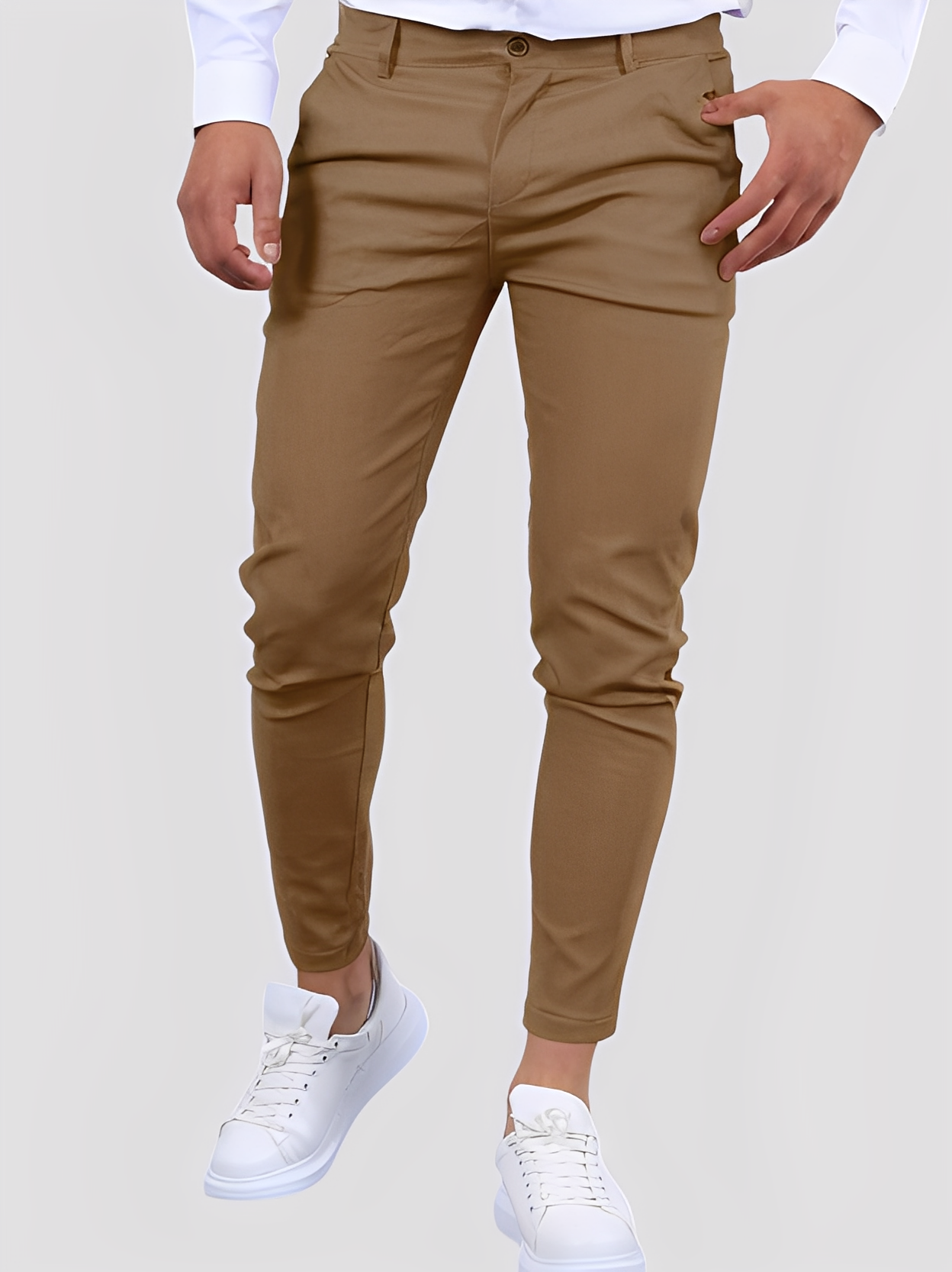 Shelton - Pantalón casual elástico con ajuste estrecho para hombres