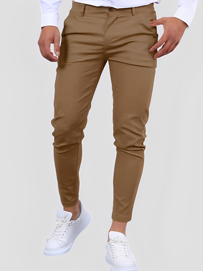 Shelton - Pantalón casual elástico con ajuste estrecho para hombres