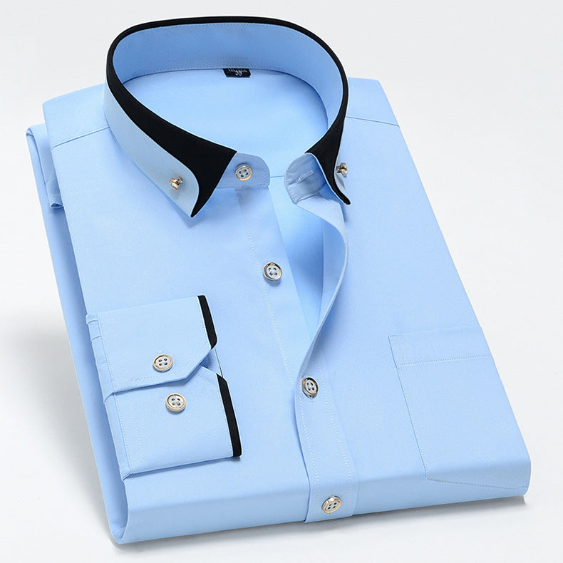 Tanner - Camisa casual de manga larga con bolsillo para hombres