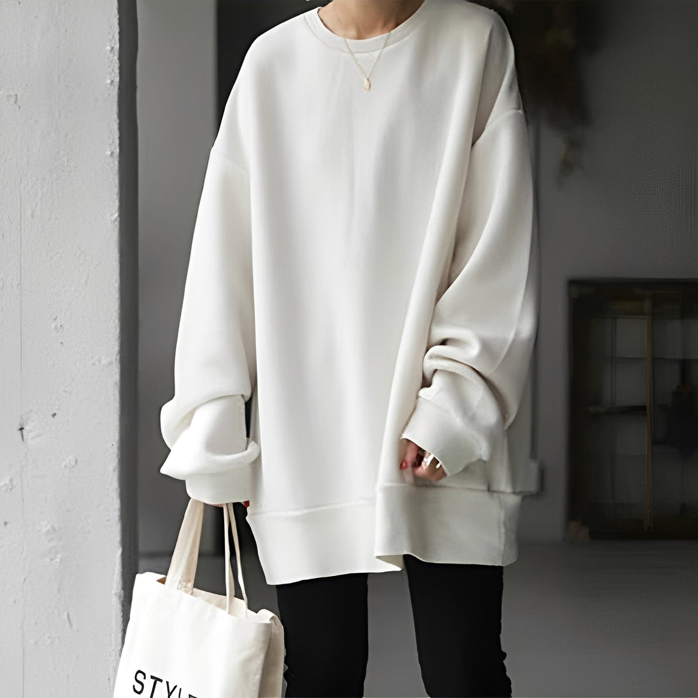 Andrina - Jersey oversized con cuello redondo para mujer