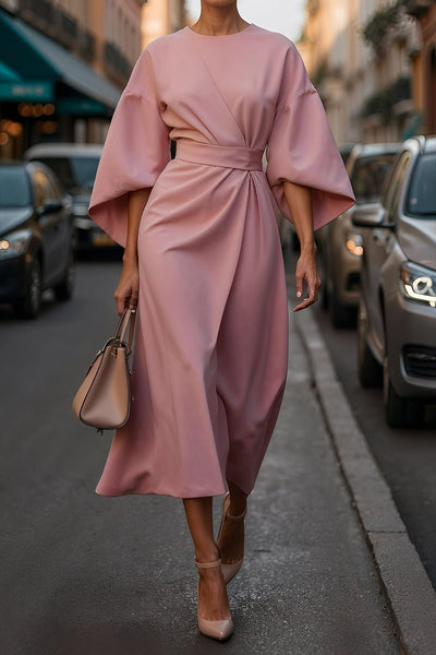Elena - Elegante vestido holgadamente ajustado con cinturón para mujeres