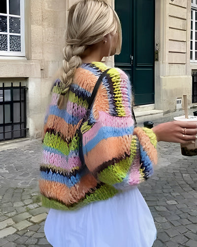 Marlee - Jersey de punto colorido con rayas para mujer