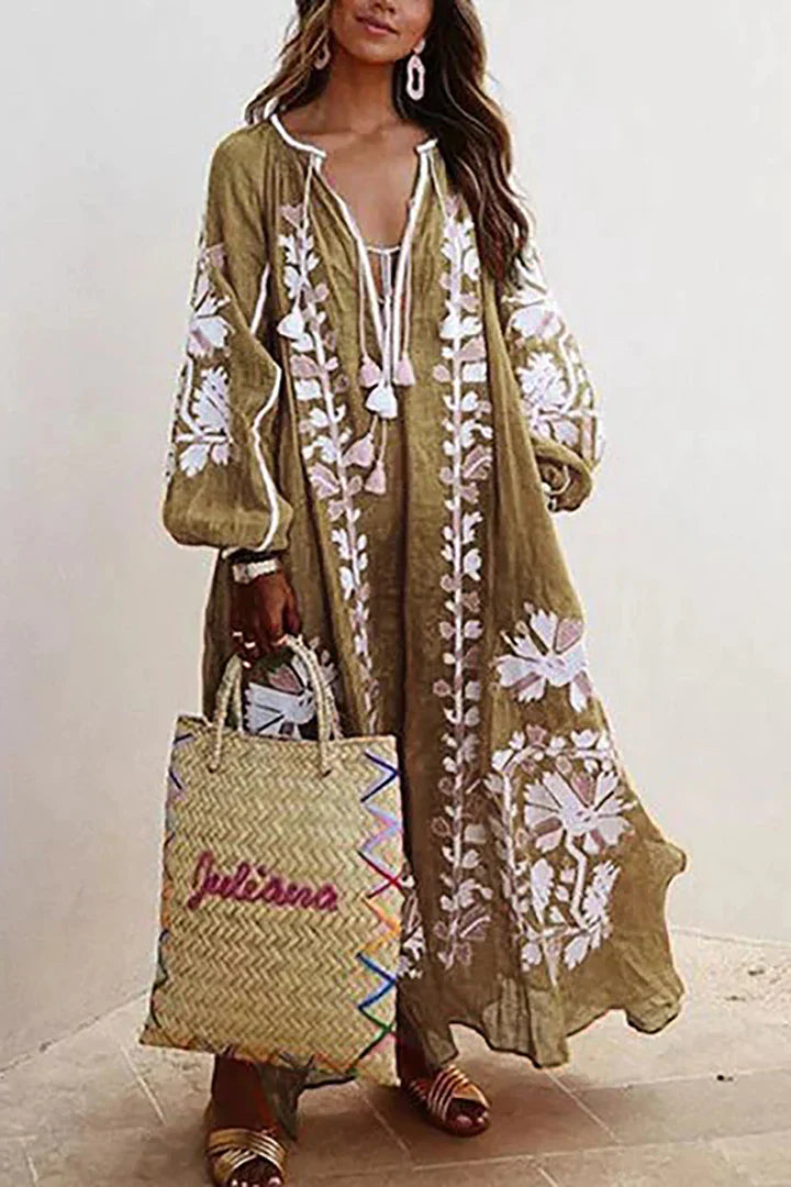 Nelia - Vestido Bohemio Floral de Verano Breezy