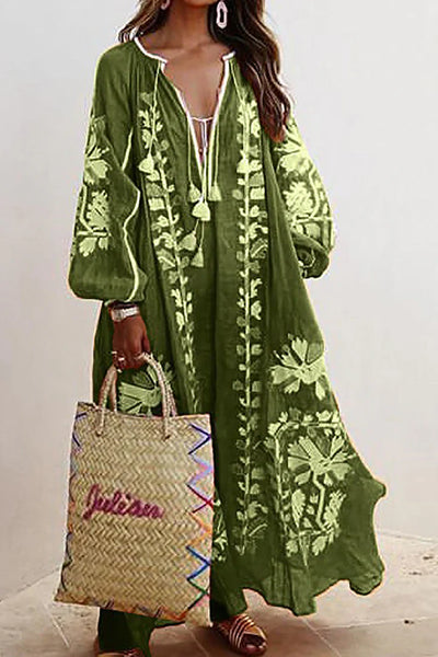 Nelia - Vestido Bohemio Floral de Verano Breezy