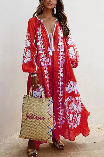 Nelia - Vestido Bohemio Floral de Verano Breezy