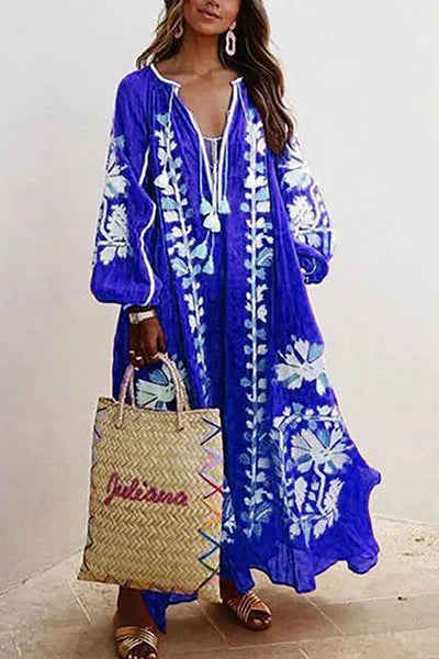 Nelia - Vestido Bohemio Floral de Verano Breezy