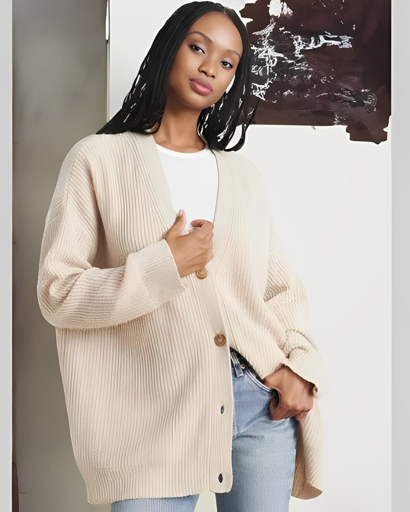 Sofia - Cárdigan de punto oversize casual de cachemira para mujeres