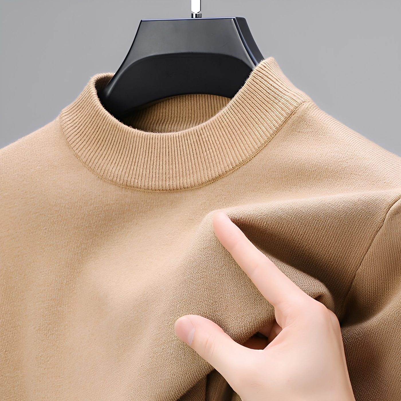 Davis - Suéter de cashmere casual con dobladillo para hombres