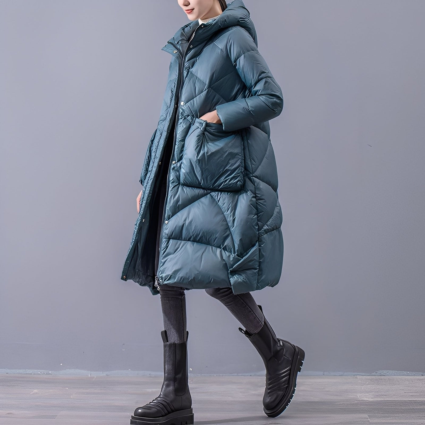 Ronnette - Abrigo con capucha casual con grandes bolsillos para mujeres