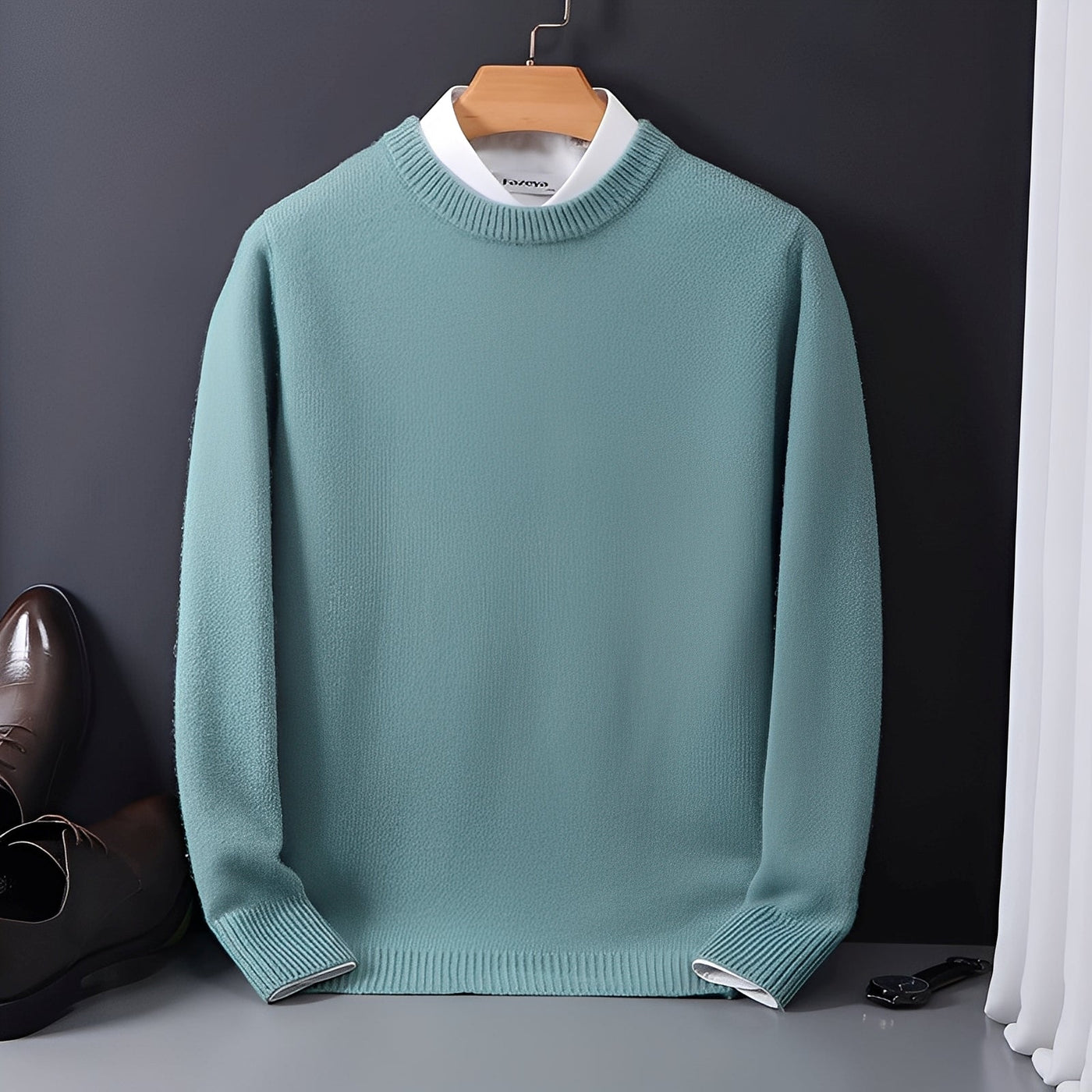 Esmund - Suéter de cachemira casual y holgadamente ajustado para hombres