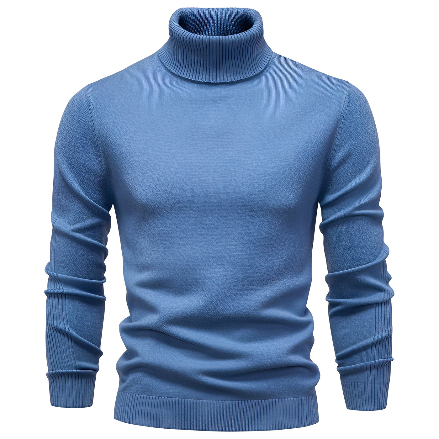 Evans - Sencillo, ajustado jersey de cuello alto para hombres