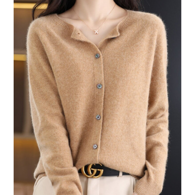 Mariví - Elegante Cardigan Cuello Redondo de Lana