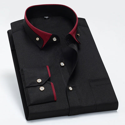 Tanner - Camisa casual de manga larga con bolsillo para hombres